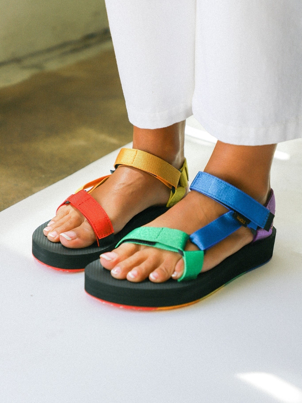 Teva Rainbow Strappy Platform Sandals